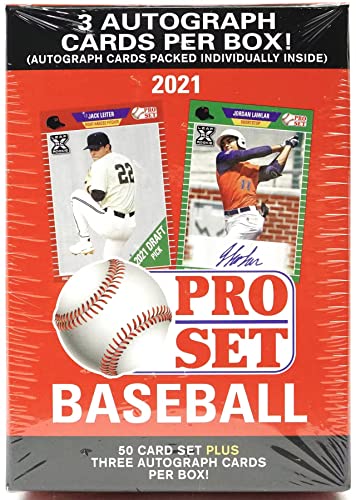 2021 Leaf Pro Set Baseball Blaster 50 Card Set Plus 3 Autographs