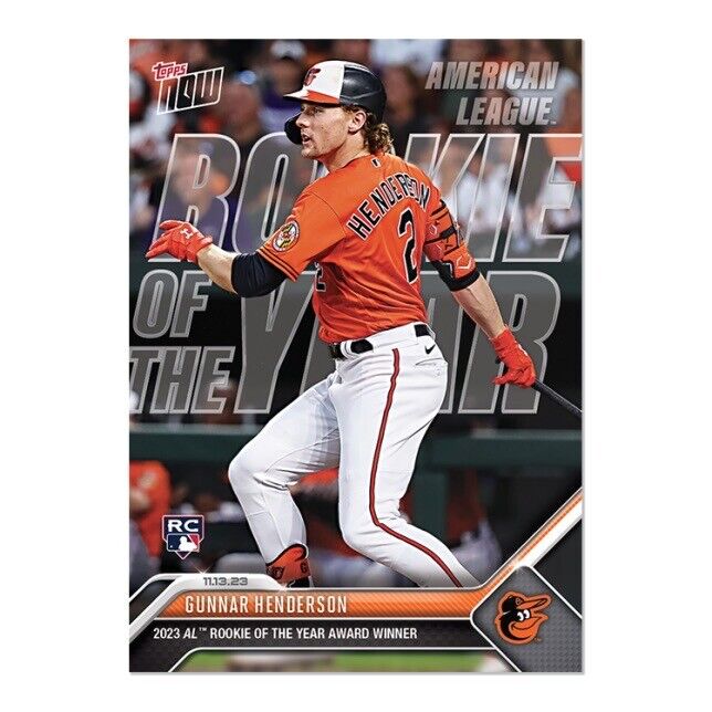 2023 TOPPS NOW OS10 Gunnar Henderson RC Orioles Rookie ROY Award Preorder
