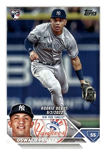 2023 Topps Update #US44 Oswald Peraza Rookie Debut New York Yankees MLB Baseball Trading Card