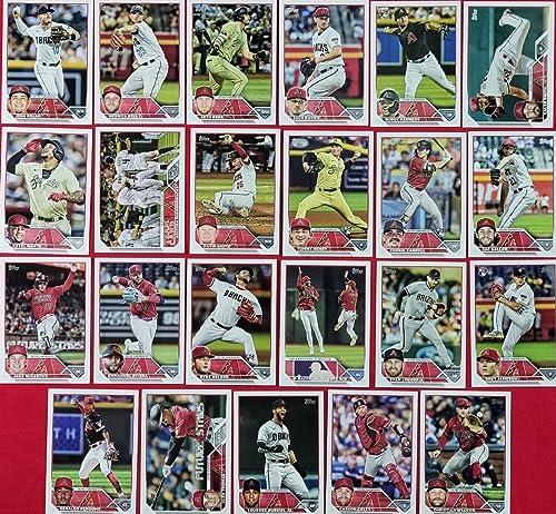 Arizona Diamondbacks 2023 Topps Complete Mint Hand Collated 23 Card Team Set Featuring Corbin Carroll Rookie Card #401 Plus