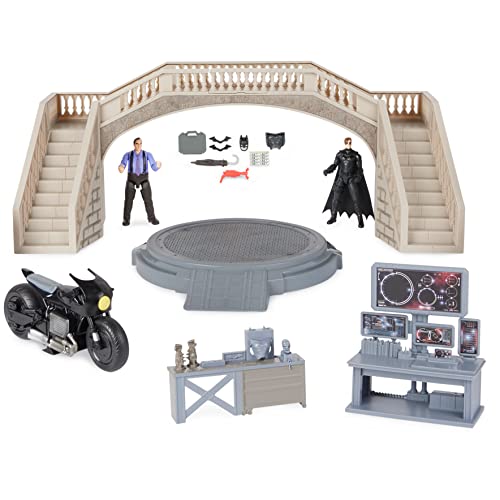 DC Comics, Batman Batcave with Exclusive Batman and Penguin Action Figures and Batcycle, The Batman Movie Collectible Kids Toys for Boys Ages 3 and Up