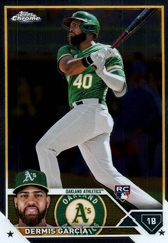 Dermis Garcia Rookie Card Topps Chrome Collectible Baseball Card- 2023 Topps Chrome Baseball Card #183 (Athletics)