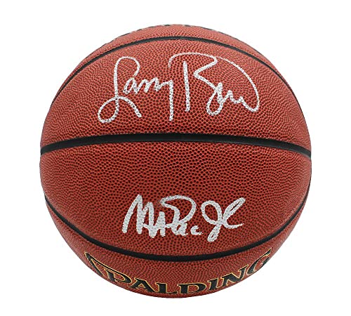 Magic Johnson and Larry Bird Signed Wilson Indoor/Outdoor NBA Basketball - Autographed Basketballs