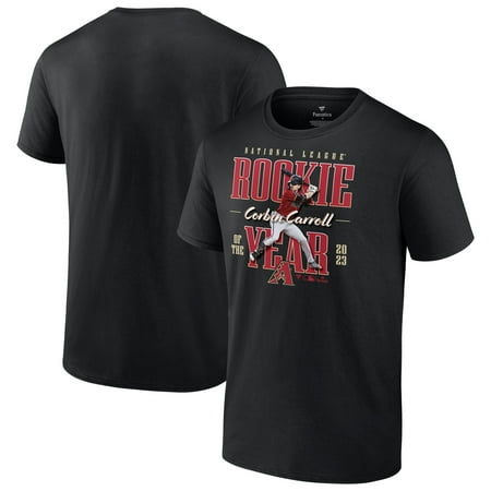 Men's Fanatics Branded Corbin Carroll Black Arizona Diamondbacks 2023 NL Rookie of the Year T-Shirt