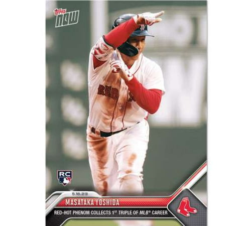 MLB 2023 Topps Now Baseball Masataka Yoshida #303 (Rookie, Red Hot Phenom Collects 1st Triple of Career!)