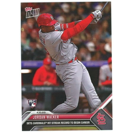 MLB 2023 Topps Now Jordan Walker #95 (Rookie, Cardinals Hit Streak to Begin Career)