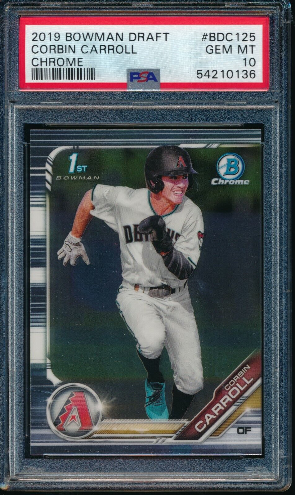 PSA 10 CORBIN CARROLL 1st 2019 Bowman Chrome Draft Rookie Card RC GEM MINT