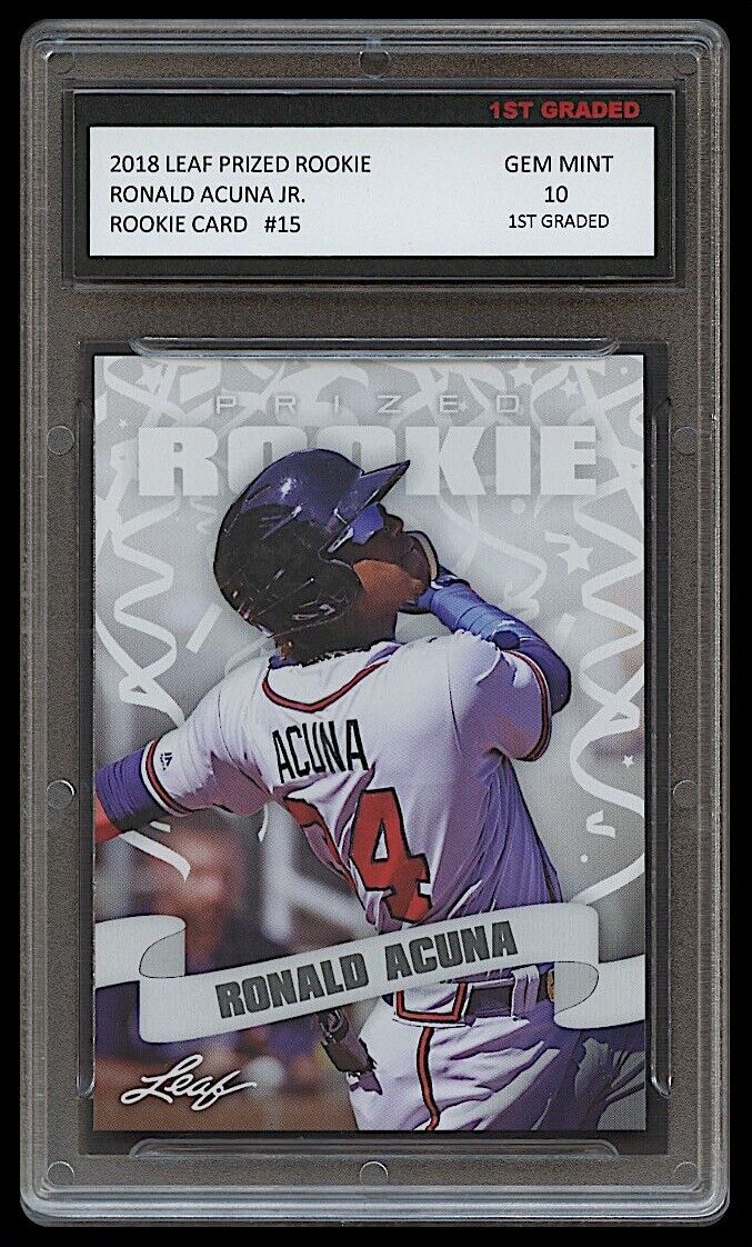 RONALD ACUNA JR. 2018 LEAF PRIZED 1ST GRADED 10 ROOKIE CARD RC ATLANTA BRAVES