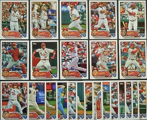 St. Louis Cardinals 2023 Topps Complete Mint Hand Collated 24 Card Team Set Featuring Rookie Cards of Jordan Walker and Nolan Gorman Plus